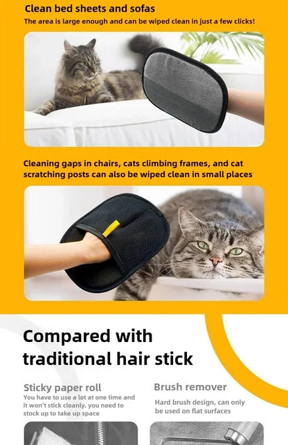 Guantes eficientes para Limpieza del cabello de mascotas, herramientas de cepillado para depilación, cepillo suave para el cuidado de perros y gatos, elimina el pelo de la alfombra del sofá