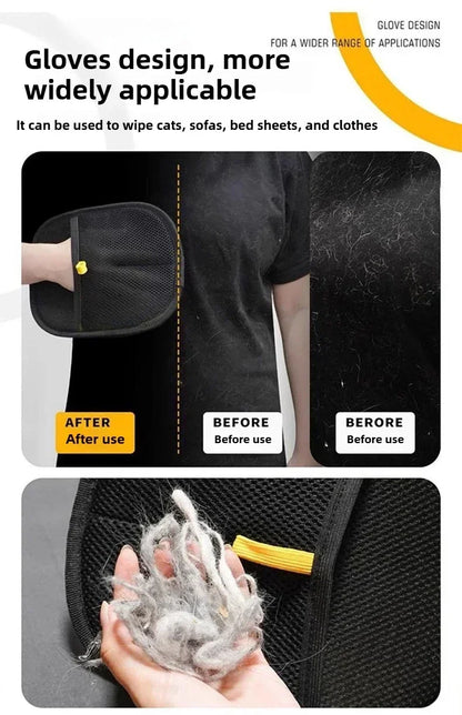 Guantes eficientes para Limpieza del cabello de mascotas, herramientas de cepillado para depilación, cepillo suave para el cuidado de perros y gatos, elimina el pelo de la alfombra del sofá
