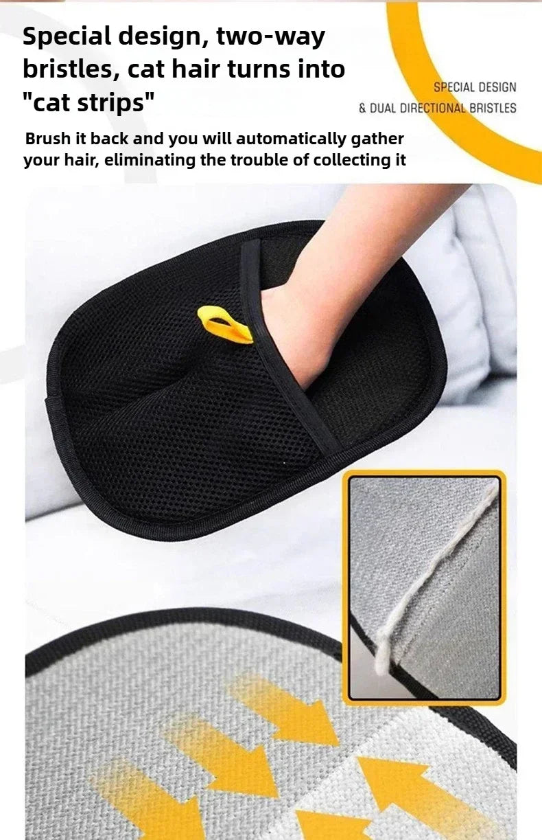 Guantes eficientes para Limpieza del cabello de mascotas, herramientas de cepillado para depilación, cepillo suave para el cuidado de perros y gatos, elimina el pelo de la alfombra del sofá