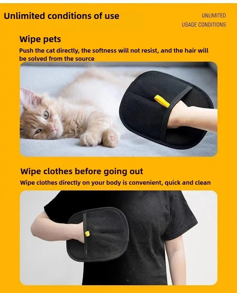 Guantes eficientes para Limpieza del cabello de mascotas, herramientas de cepillado para depilación, cepillo suave para el cuidado de perros y gatos, elimina el pelo de la alfombra del sofá