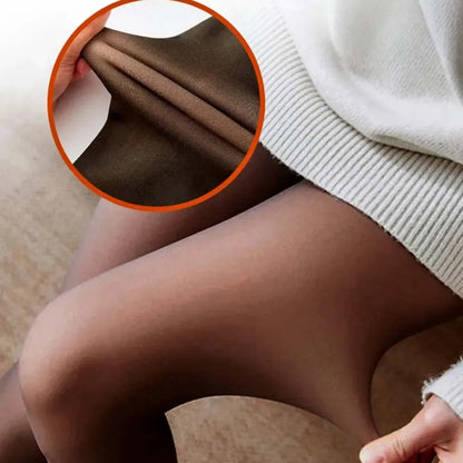 Pantimedias térmicas translúcidas de invierno para mujer, medias cálidas con forro polar grueso, pantalones, mallas cálidas